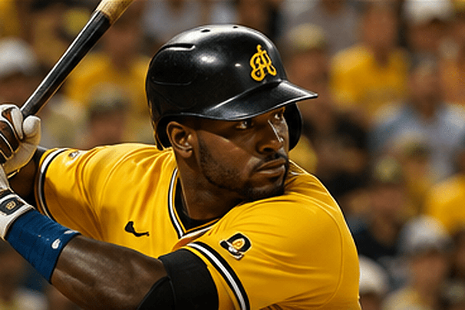 Editorial artwork of a baseball player preparing to swing, representing Dominican baseball culture.